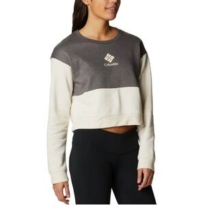 Columbia Two-Tone Black and Cream Sweatshirt